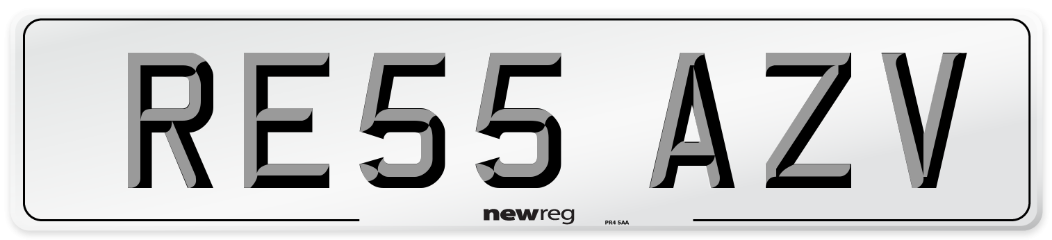 RE55 AZV Number Plate from New Reg